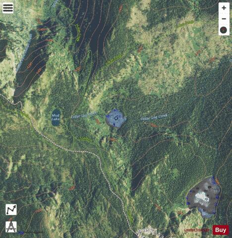 Cedar Log Lake, North depth contour Map - i-Boating App - Satellite