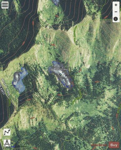 Siamese Lake, Lower depth contour Map - i-Boating App - Satellite