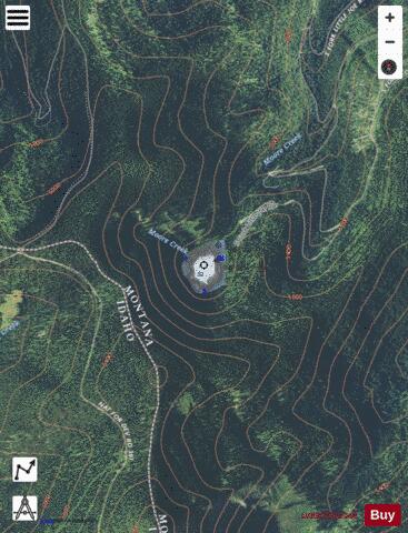 Moore Lake depth contour Map - i-Boating App - Satellite