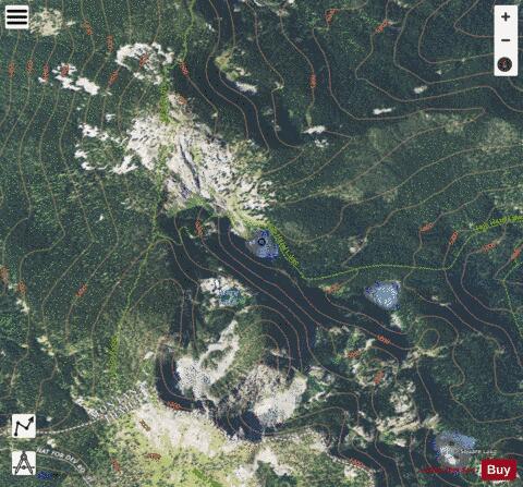 Hub Lake depth contour Map - i-Boating App - Satellite