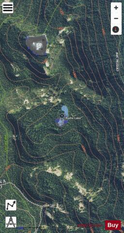 Rudie Lake depth contour Map - i-Boating App - Satellite
