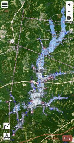 B Everett Jordan Lake depth contour Map - i-Boating App - Satellite