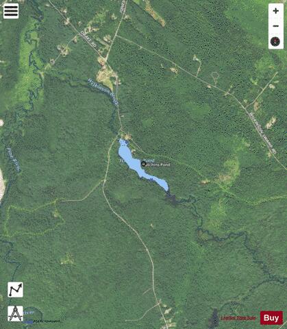 Hutchins Pond depth contour Map - i-Boating App - Satellite
