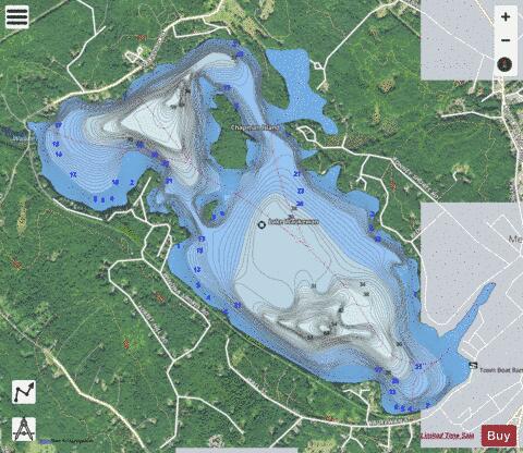Lake Waukewan depth contour Map - i-Boating App - Satellite