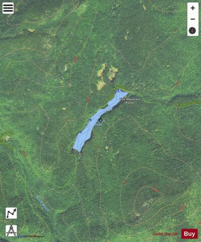 FLAT MOUNTAIN POND depth contour Map - i-Boating App - Satellite