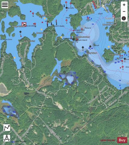 MEADOWBROOK POND depth contour Map - i-Boating App - Satellite