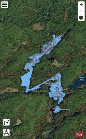 Oven Lake depth contour Map - i-Boating App - Satellite
