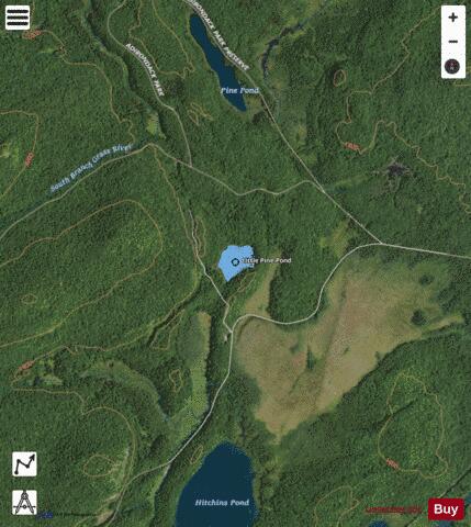 Little Pine Pond depth contour Map - i-Boating App - Satellite