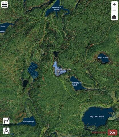 Slender Pond depth contour Map - i-Boating App - Satellite