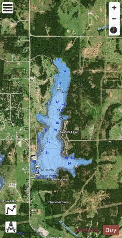 Chandler Lake depth contour Map - i-Boating App - Satellite