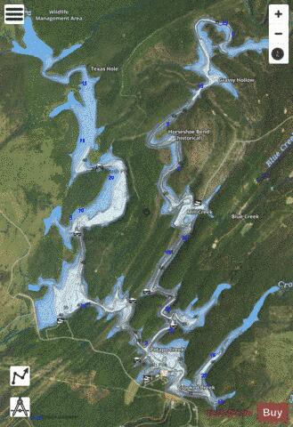 McGee Creek depth contour Map - i-Boating App - Satellite