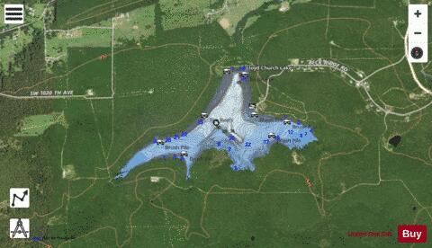 Lloyd Church Lake depth contour Map - i-Boating App - Satellite