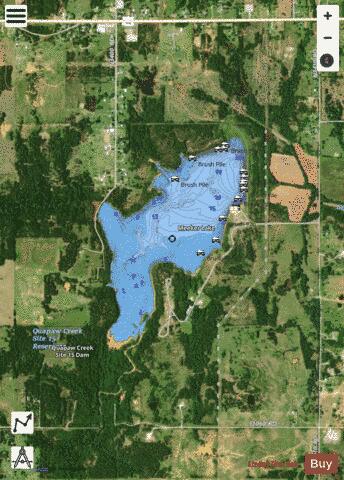 Meeker Lake depth contour Map - i-Boating App - Satellite