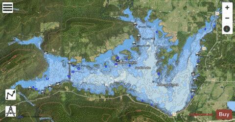 Sardis Lake depth contour Map - i-Boating App - Satellite
