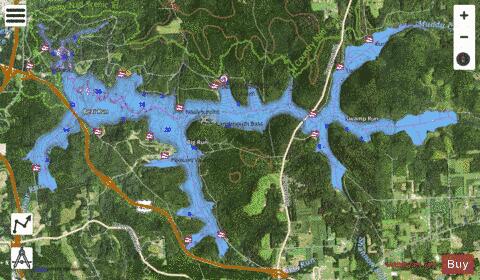 Lake Arthur depth contour Map - i-Boating App - Satellite
