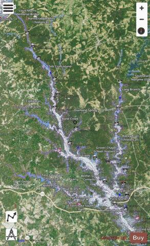 Richard B Russell Lake depth contour Map - i-Boating App - Satellite