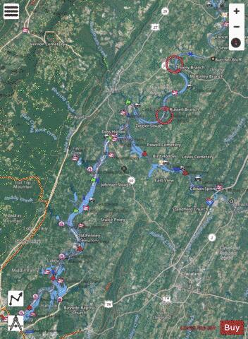 Chickamauga Lake depth contour Map - i-Boating App - Satellite