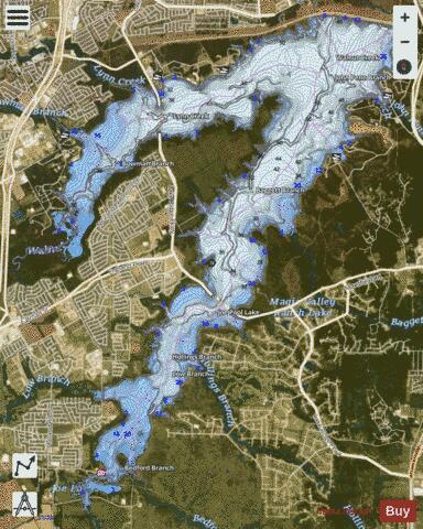 Joe Pool Lake depth contour Map - i-Boating App - Satellite