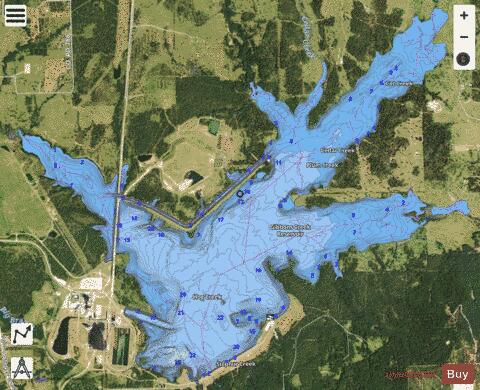 GibbonsCreek depth contour Map - i-Boating App - Satellite