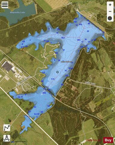 Halbert depth contour Map - i-Boating App - Satellite