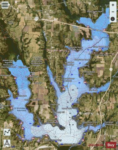 Lavon depth contour Map - i-Boating App - Satellite