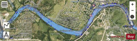 MarbleFalls depth contour Map - i-Boating App - Satellite
