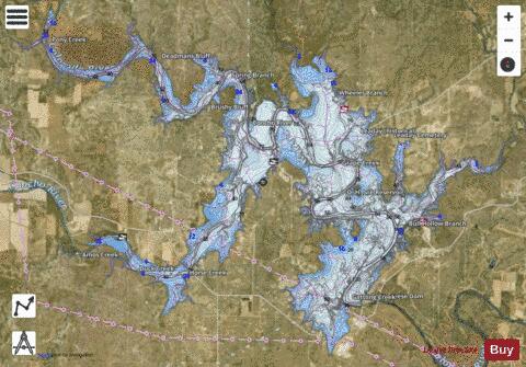 O H Ivie Reservoir depth contour Map - i-Boating App - Satellite