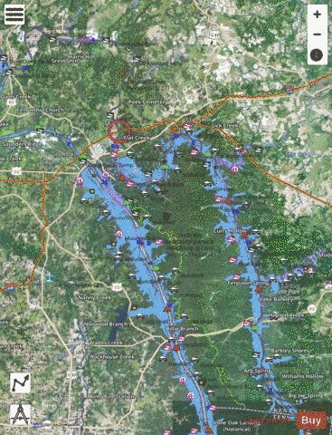Cumberland River mile 3 to mile 75 Marine Chart - Nautical Charts App - Satellite
