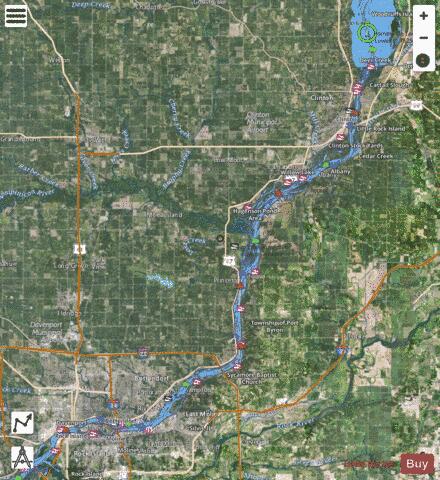 Upper Mississippi River mile 481 to mile 524 Marine Chart - Nautical Charts App - Satellite
