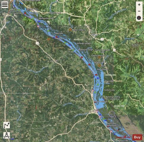 Upper Mississippi River mile 553 to mile 578 Marine Chart - Nautical Charts App - Satellite