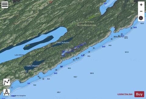Lake George depth contour Map - i-Boating App - Satellite