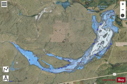 Nelson Reservoir depth contour Map - i-Boating App - Satellite