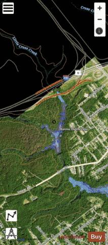 Bonnie Doone Lake depth contour Map - i-Boating App - Satellite