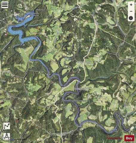 Crooked Creek Lake depth contour Map - i-Boating App - Satellite