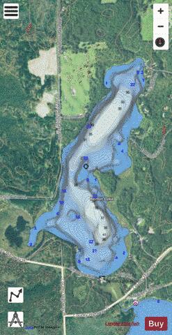Benoit Lake depth contour Map - i-Boating App - Satellite