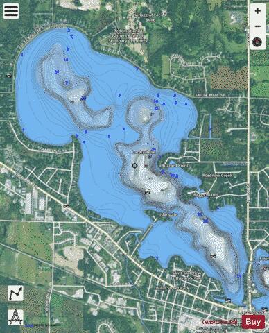 Lac La Belle depth contour Map - i-Boating App - Satellite