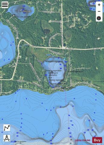 Washington Lake depth contour Map - i-Boating App - Satellite