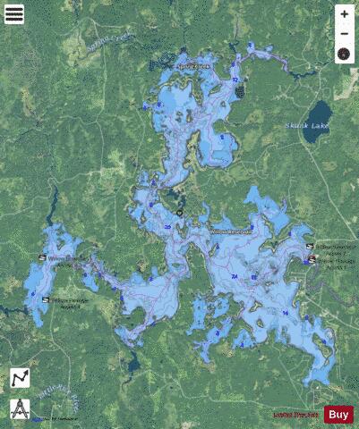 Willow Reservoir depth contour Map - i-Boating App - Satellite