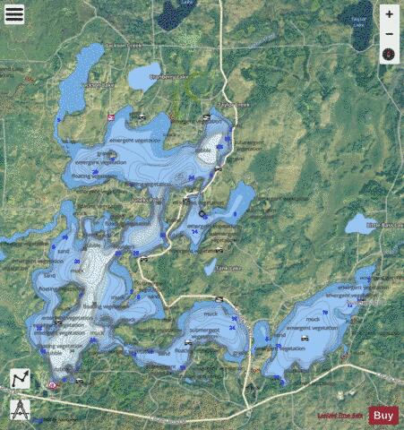 Lake Namekagon depth contour Map - i-Boating App - Satellite