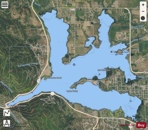 Pineview Reservoir depth contour Map - i-Boating App - Satellite