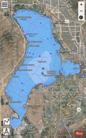 Utah Lake depth contour Map - i-Boating App - Satellite