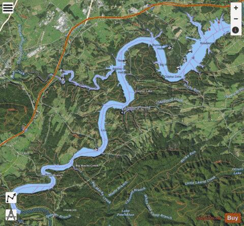 Claytor Lake depth contour Map - i-Boating App - Satellite