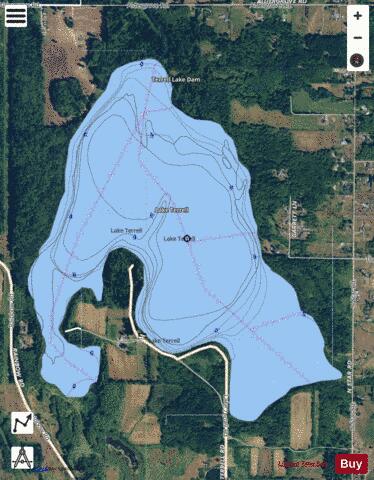 Lake Terrell depth contour Map - i-Boating App - Satellite
