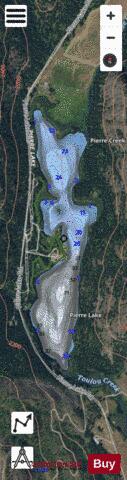 Pierre Lake depth contour Map - i-Boating App - Satellite