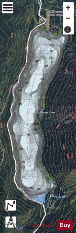 Sullivan Lake depth contour Map - i-Boating App - Satellite