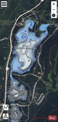 Lake Thomas/Gillette Lake depth contour Map - i-Boating App - Satellite