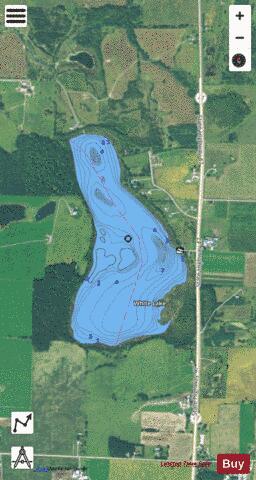White Lake depth contour Map - i-Boating App - Satellite