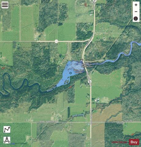 White River Flowage depth contour Map - i-Boating App - Satellite