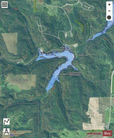 Cox Hollow Lake 9 depth contour Map - i-Boating App - Satellite
