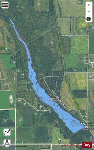 Forestville Flowage 40 depth contour Map - i-Boating App - Satellite
